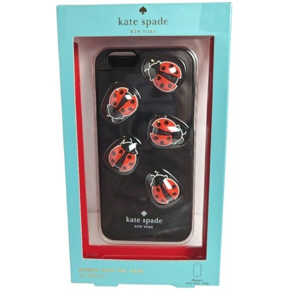 kate spade Black & Red iPhone 6 Hybrid Hardshell Case Ladybugs - Picture 1 of 3